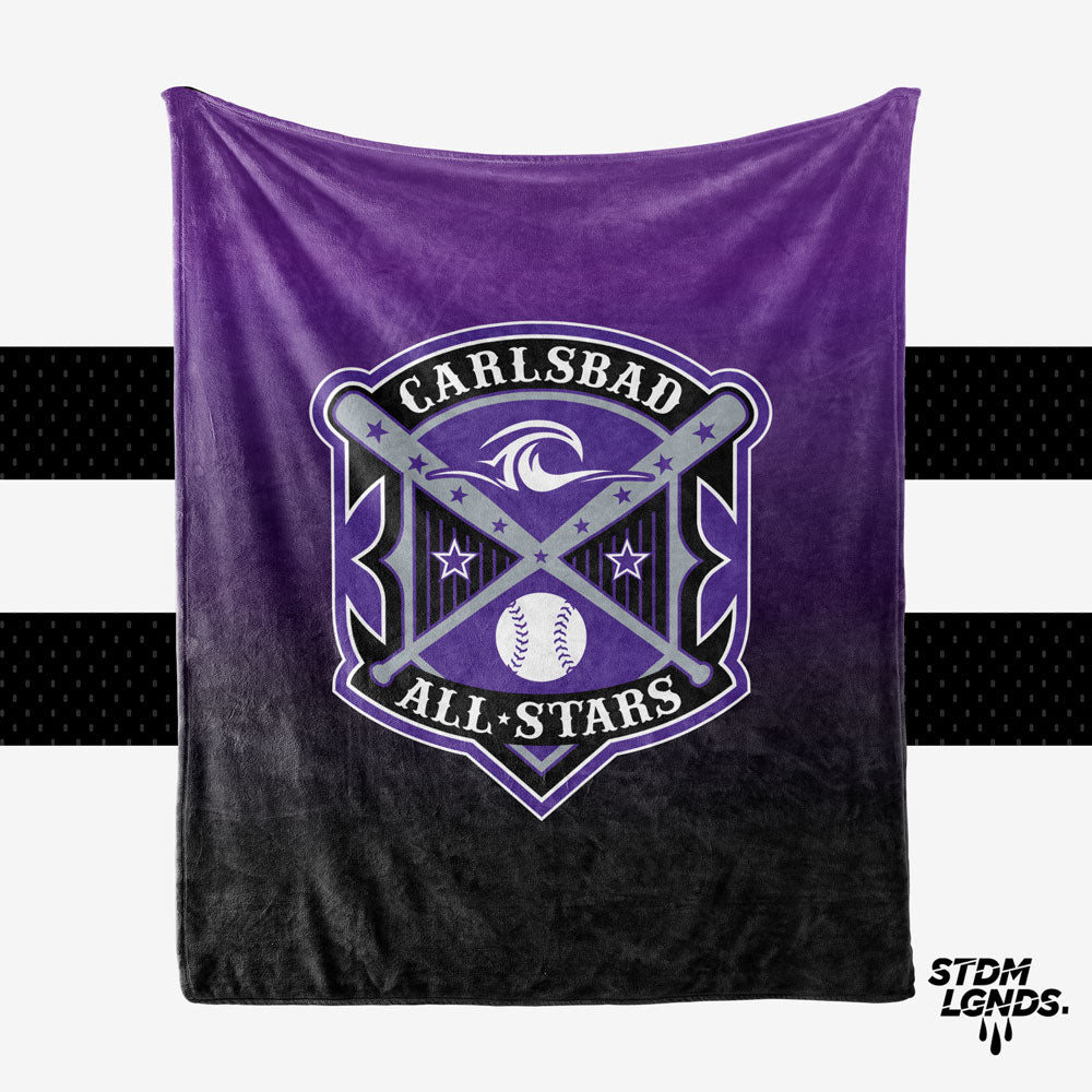 
                  
                    Carlsbad All Stars Softball Gradient Black Purple Main logo  - Personalization Blanket
                  
                