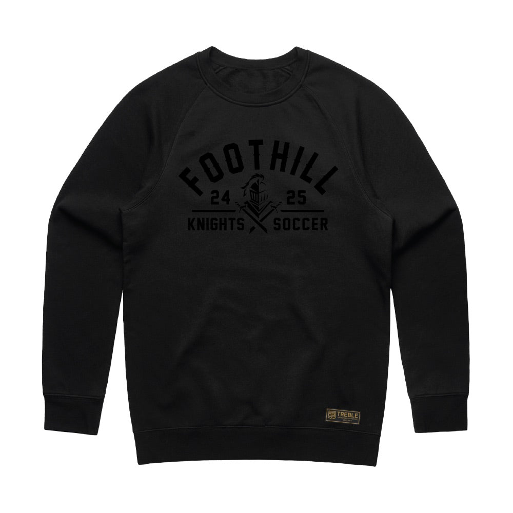 FOOTHILL KNIGHTS - CREW FLEECE BLACK TONAL