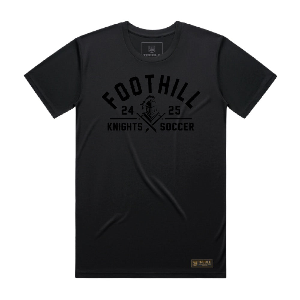 FOOTHILL KNIGHTS - TECH TEE BLACK TONAL