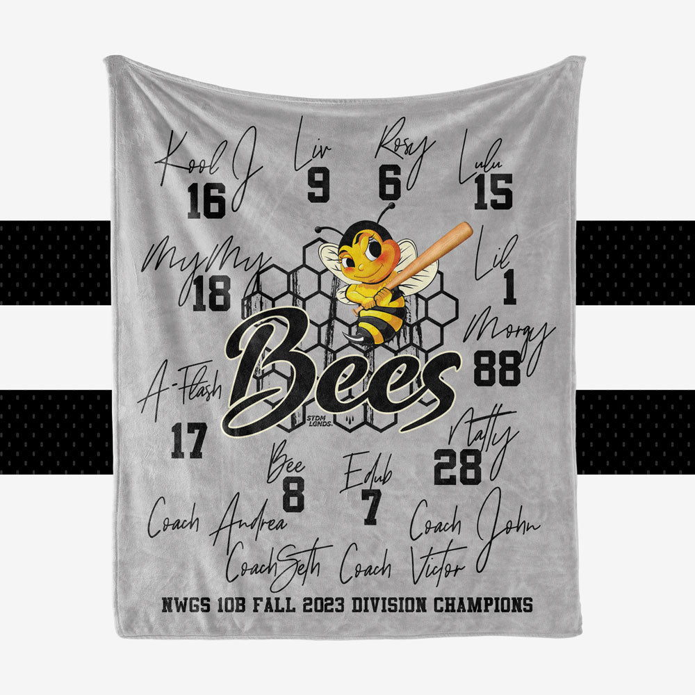Signature Bees Softball Logo Las Vegas - Personalization Blanket